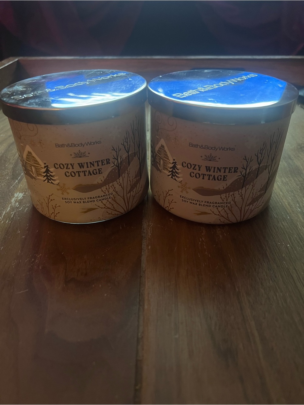 Bath & Body Works- 2 “Cozy Winter Cottage” 3-Wick Candle